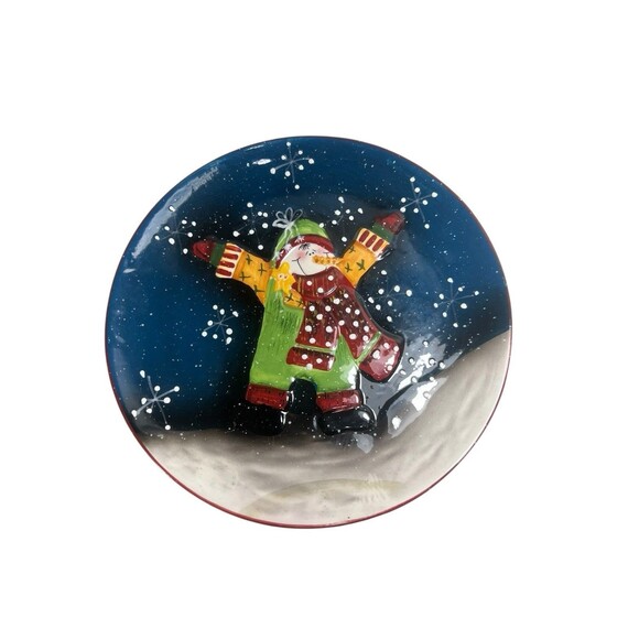 Country Snow Boys Hobby Lobby 8” Plate Snowman Whimsical Winter 2010 - Picture 3 of 8